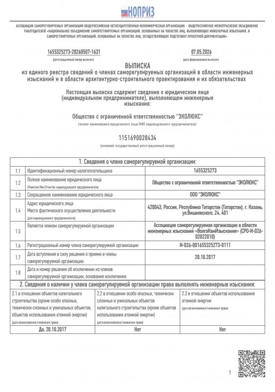 Выписка СРО "ВолгаКамИзыскания" (СРО-И-026-02022010) от 07.05.2026 г.